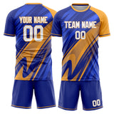 Custom Blue Orange GeometricalPattern Soccer Set