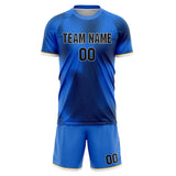 Custom Blue Black GeometricalPattern Soccer Set