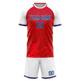 Custom Red White GeometricalPattern Soccer Set
