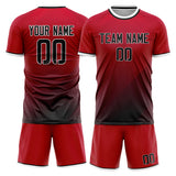 Custom Red Black GeometricalPattern Soccer Set