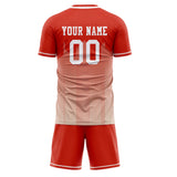 Custom Red Cream GeometricalPattern Soccer Set
