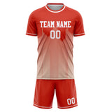 Custom Red Cream GeometricalPattern Soccer Set