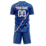 Custom Navy Pink GeometricalPattern Soccer Set