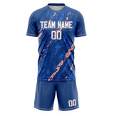 Custom Navy Pink GeometricalPattern Soccer Set