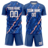 Custom Navy Pink GeometricalPattern Soccer Set