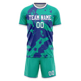 Custom Teal Purple GeometricalPattern Soccer Set