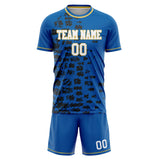 Custom Blue Black GeometricalPattern Soccer Set