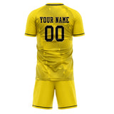 Custom Yellow Black GeometricalPattern Soccer Set