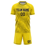 Custom Yellow Black GeometricalPattern Soccer Set
