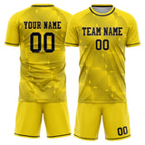 Custom Yellow Black GeometricalPattern Soccer Set