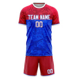Custom Royal Red GeometricalPattern Soccer Set