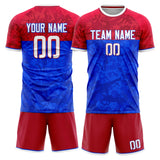 Custom Royal Red GeometricalPattern Soccer Set
