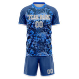 Custom Navy White GeometricalPattern Soccer Set