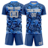Custom Navy White GeometricalPattern Soccer Set