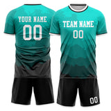 Custom Teal Gray GeometricalPattern Soccer Set