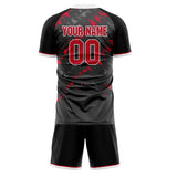 Custom Gray Red GeometricalPattern Soccer Set