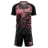 Custom Black Pink GeometricalPattern Soccer Set