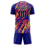 Custom Royal Pink GeometricalPattern Soccer Set