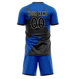 Custom Royal Black GeometricalPattern Soccer Set