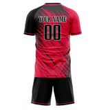 Custom Red Black GeometricalPattern Soccer Set