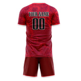 Custom Red Black GeometricalPattern Soccer Set