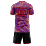 Custom Purple Red GeometricalPattern Soccer Set
