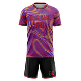 Custom Purple Red GeometricalPattern Soccer Set