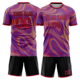 Custom Purple Red GeometricalPattern Soccer Set