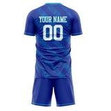 Custom Royal White GeometricalPattern Soccer Set