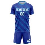 Custom Royal White GeometricalPattern Soccer Set