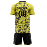 Custom Yellow Black GeometricalPattern Soccer Set