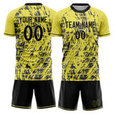Custom Yellow Black GeometricalPattern Soccer Set