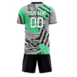 Custom Gray Teal GeometricalPattern Soccer Set