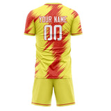 Custom Yellow Red GeometricalPattern Soccer Set