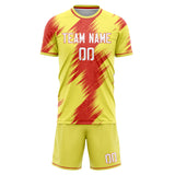 Custom Yellow Red GeometricalPattern Soccer Set