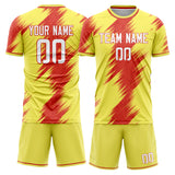 Custom Yellow Red GeometricalPattern Soccer Set