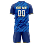 Custom Royal White GeometricalPattern Soccer Set