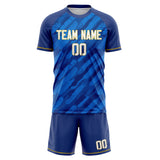 Custom Royal White GeometricalPattern Soccer Set