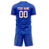 Custom Royal White GeometricalPattern Soccer Set