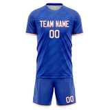 Custom Royal White GeometricalPattern Soccer Set