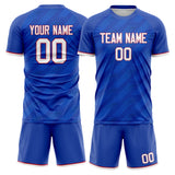 Custom Royal White GeometricalPattern Soccer Set