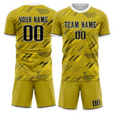 Custom Old Gold Black GeometricalPattern Soccer Set