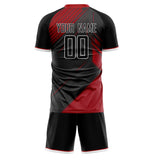 Custom Gray Red GeometricalPattern Soccer Set