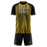 Custom Gold Black GeometricalPattern Soccer Set
