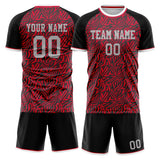 Custom Red Black GeometricalPattern Soccer Set