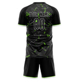Custom Black Teal GeometricalPattern Soccer Set
