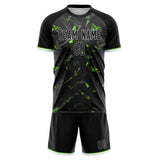 Custom Black Teal GeometricalPattern Soccer Set