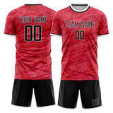 Custom Red Black GeometricalPattern Soccer Set