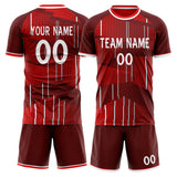Custom Red White GeometricalPattern Soccer Set