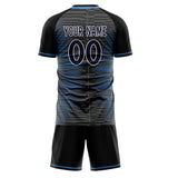 Custom Black Navy GeometricalPattern Soccer Set